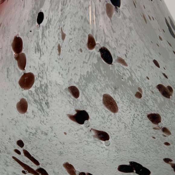 White Art Glass Chicken With Brown Spots - Picture 4 of 6